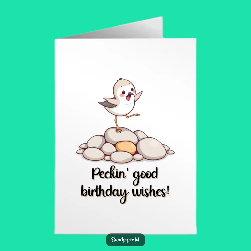 Funny Free Printable Birthday Card: Sandpiper Pebble Hop, Hilarious Downloadable Gift!