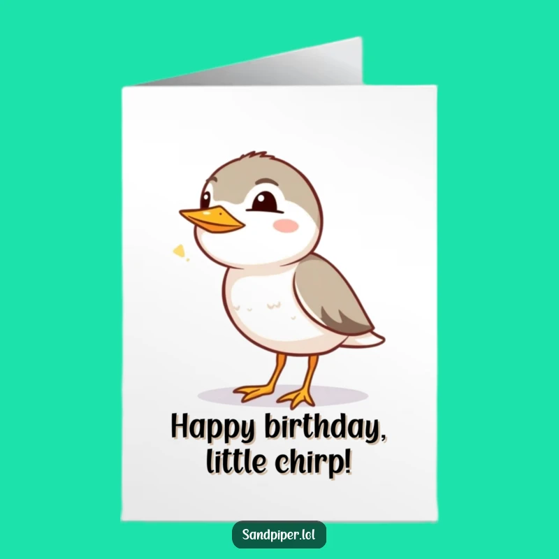 Free Printable Birthday Card: Shy Sandpiper Chirp - Sweet & funny downloadable gift!