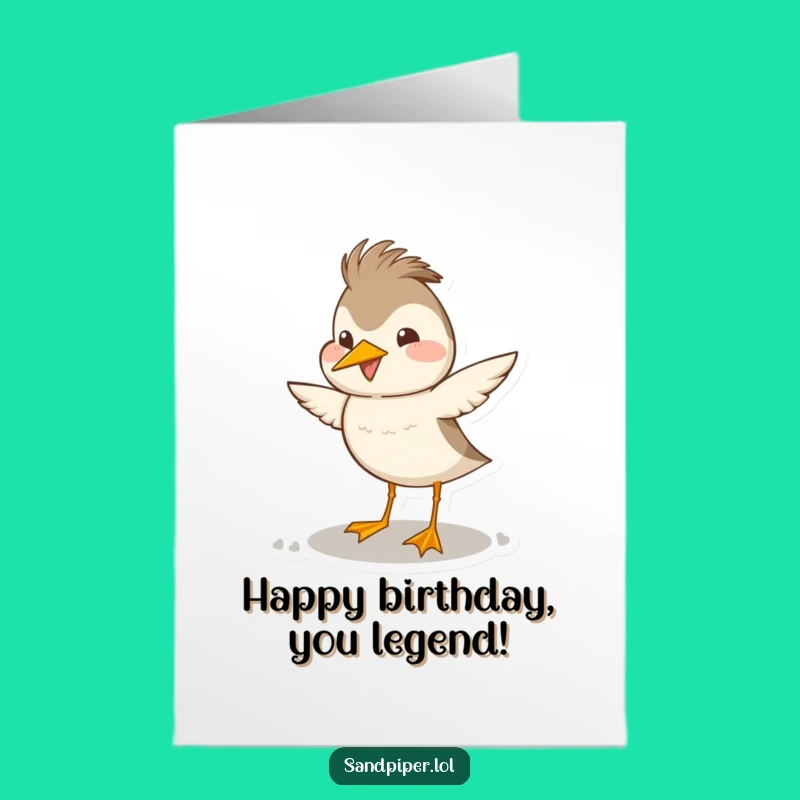 Free Printable Sandpiper Head Bob Birthday Card - Joyful Bird Downloadable Greeting Fun