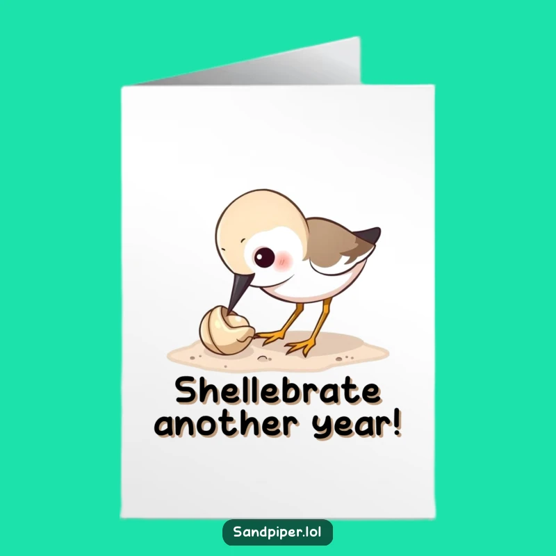 Funny Free Printable Sandpiper Birthday Card - Quirky Bird Downloadable Greeting Gift