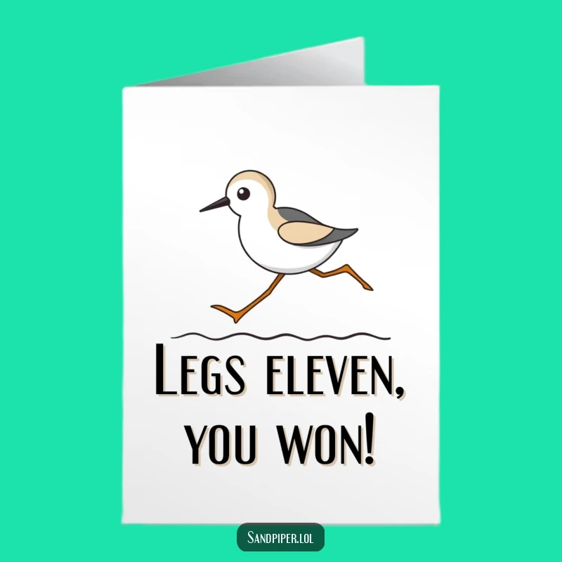Free Printable Congrats Card: Sandpiper Race Funny Achievement Downloadable Gift