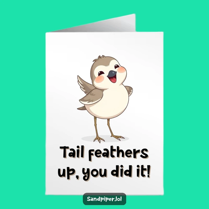 Free Printable Congrats Card: Sandpiper's Happy Dance For Your Big Win