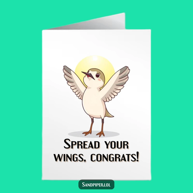 Free Printable Congrats Card: Sandpiper Sunrise Stretch, Hilarious Downloadable!