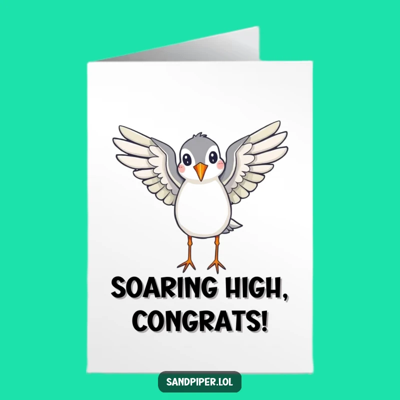 Free Printable Congrats Card: Sandpiper Takes Flight - Humorous Downloadable Success