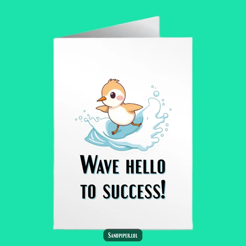 Free Printable Congrats Card: Sandpiper Wave Chase Downloadable Gift