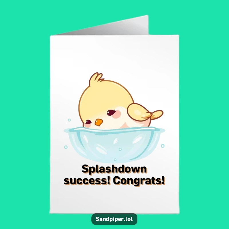 Free Printable Congratulations Card - Playful Bird Splash Downloadable