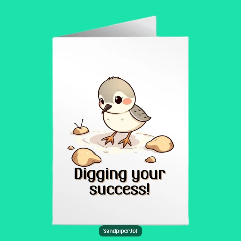 Free Printable Sandpiper Congrats Card: Dig Into Success with Playful Art