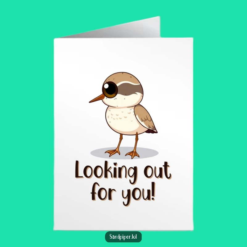 Wide-Eyed Sandpiper Congrats Card Free Printable, Funny Downloadable Gift for Future Success