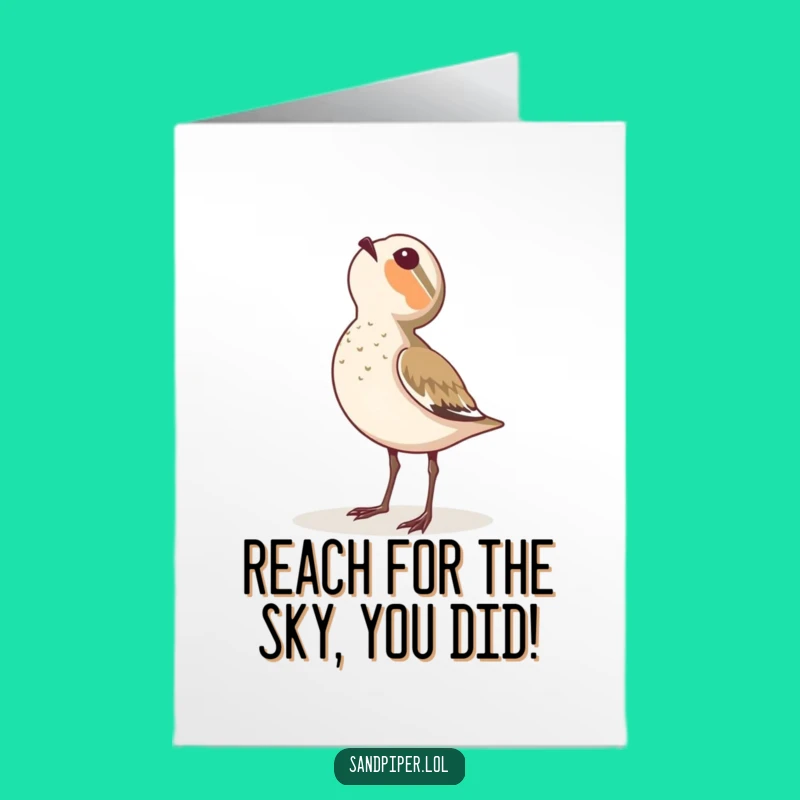 Free Printable Congrats Card: Sandpiper's Skyward Wonder, a Funny Downloadable Gift!