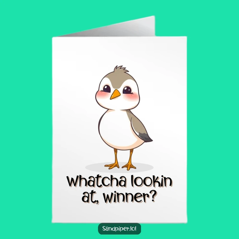 Free Printable Congrats Card: Curious Sandpiper, Funny Downloadable Achievement Gift