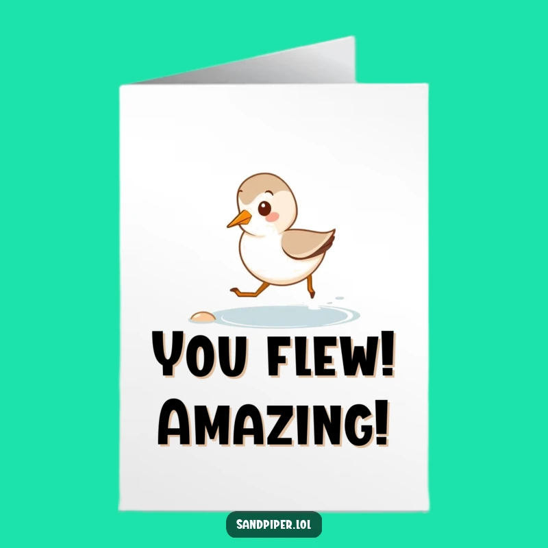 Free Printable Congrats Card: Sandpiper's Joyful Shore Run!