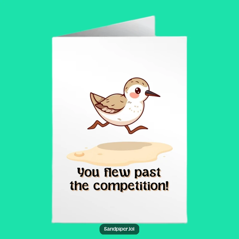 Free Printable Congrats Card Sandpiper Runner Downloadable Celebration