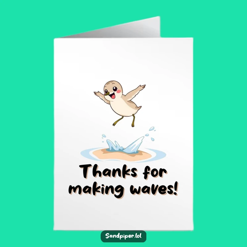 Free Printable Sandpiper Thank You Card - Joyful Leaping Bird for Grateful Thanks