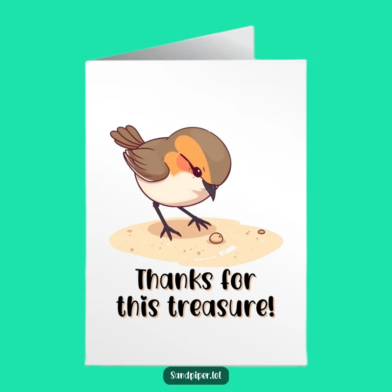 Free Printable Thank You Card: Curious Bird Pecks Small Detail