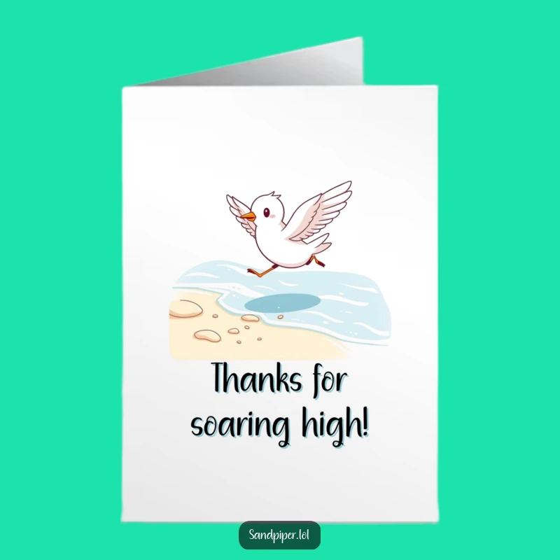 Free Printable Thank You Card: Energetic Bird Running Wings Out