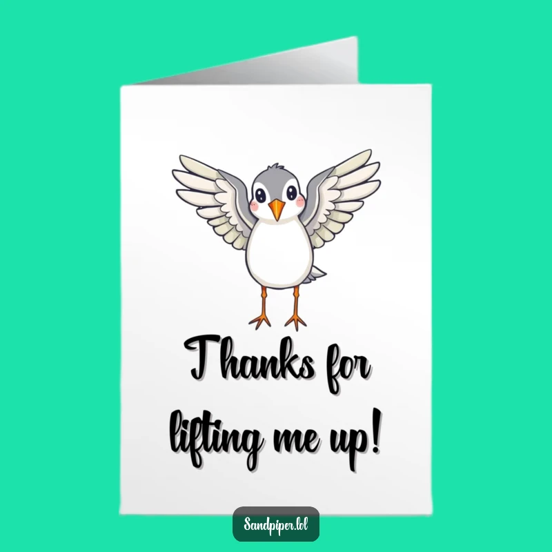 Free Printable Thank You Card: Flying Sandpiper - Funny Downloadable Gratitude