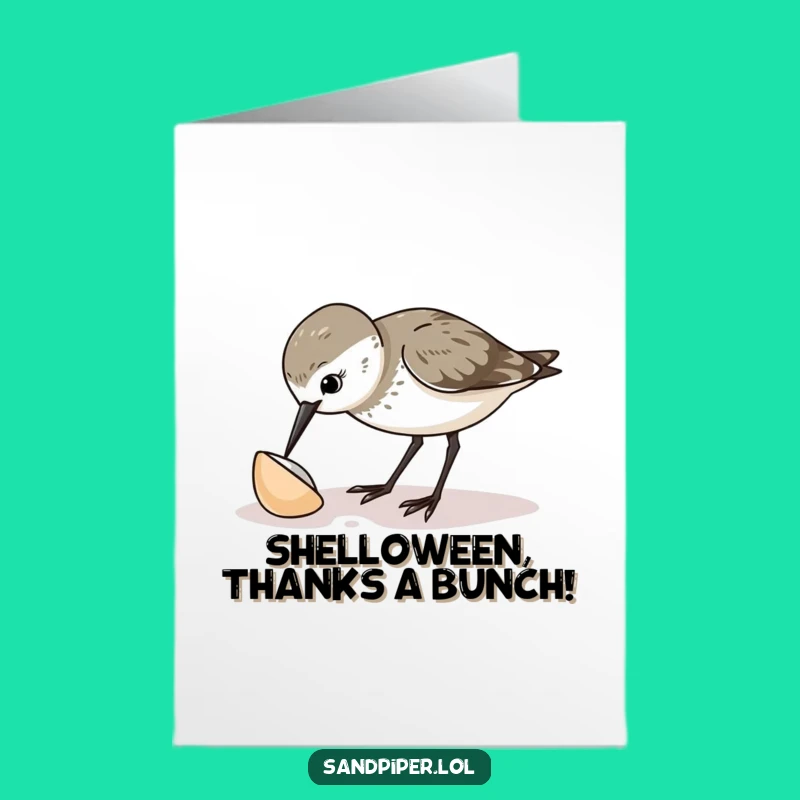 Free Printable Thank You Card: Grateful Sandpiper Finding A Treasure Shell
