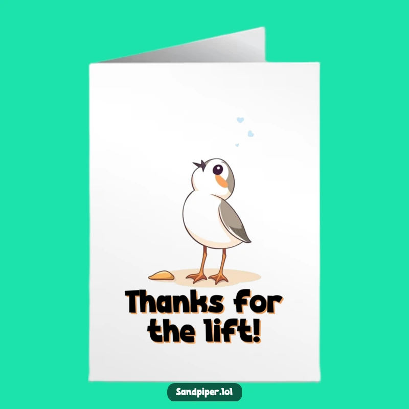 Free Printable Thank You Card: Sandpiper's Gratitude, Funny Downloadable Token of Thanks