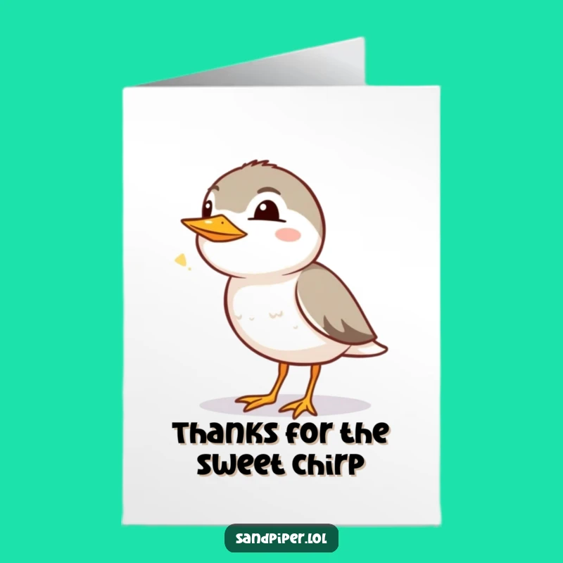 Free Printable Thank You Card: Sandpiper's Sweet Chirp - Heartfelt downloadable gift!