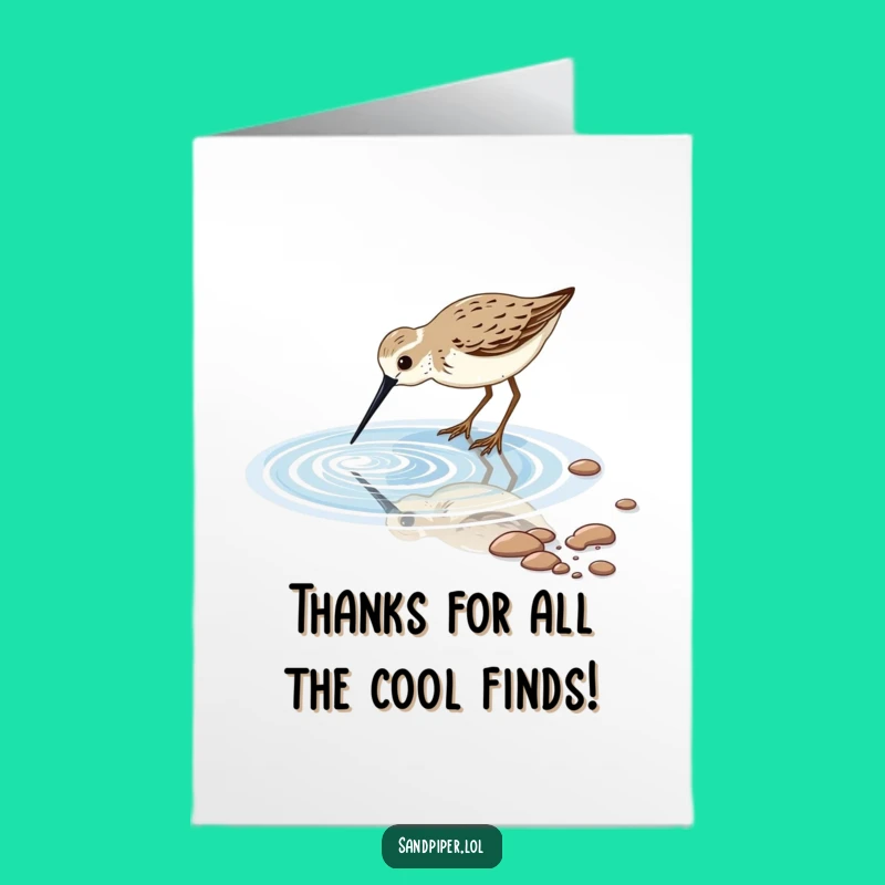 Free Printable Thank You Card: Sandpiper Thanks for Sparkles, Grateful Downloadable Gift