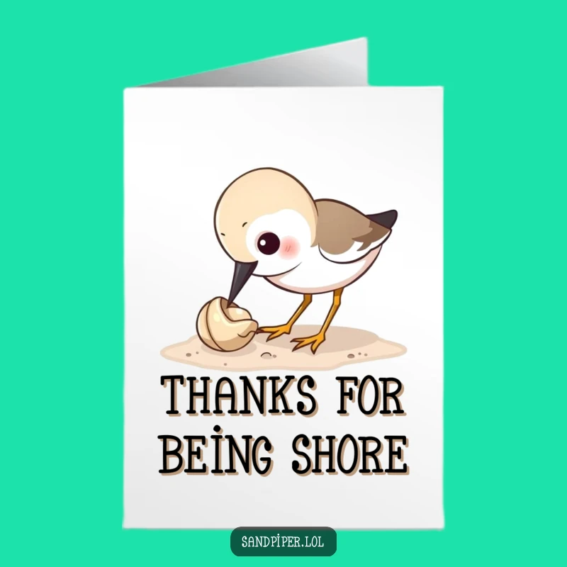 Free Printable Sandpiper Thank You Card - Quaint Bird Downloadable Greeting for Gratitude