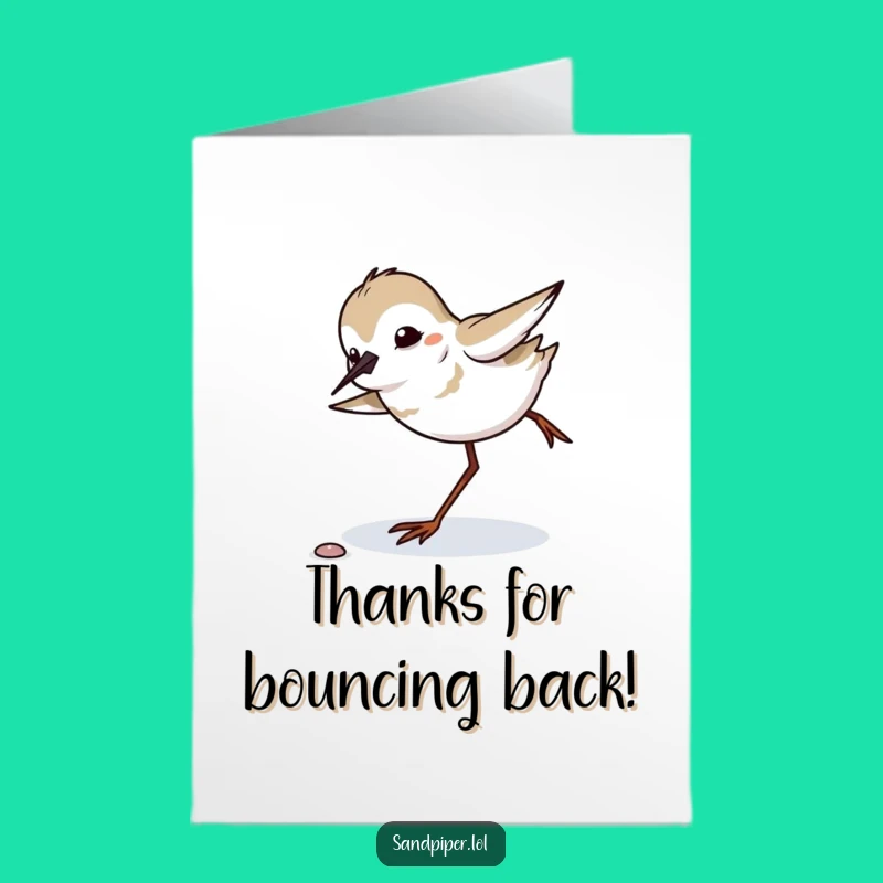 Thank You Free Printable Card: Sandpiper Trip, Funny Gratitude