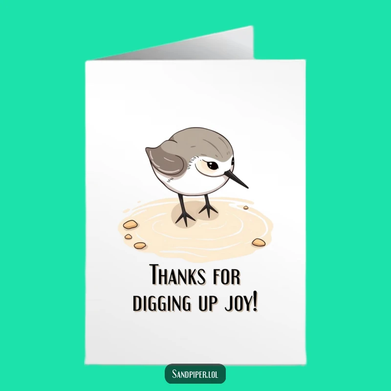 Hilarious Free Printable Sandpiper Thank You Card - Downloadable Art for Grateful Giggles