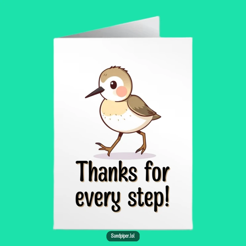 Free Printable Thank You Card: Sandpiper Walking for a Cute Downloadable Gift!