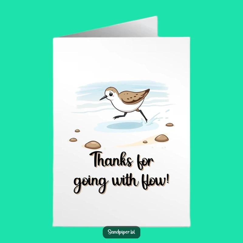 Free Printable Sandpiper Tide Thank You Card: Playful Downloadable Gratitude