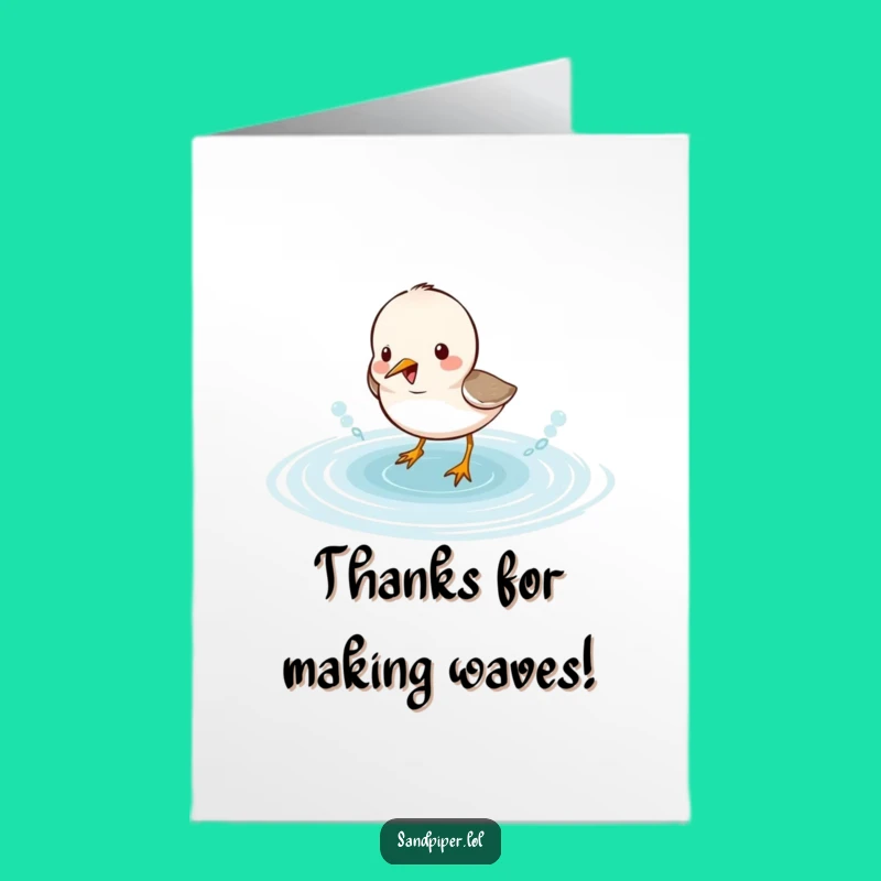 Free Printable Thank You Card: Sandpiper Splash, A Funny Downloadable Gift!