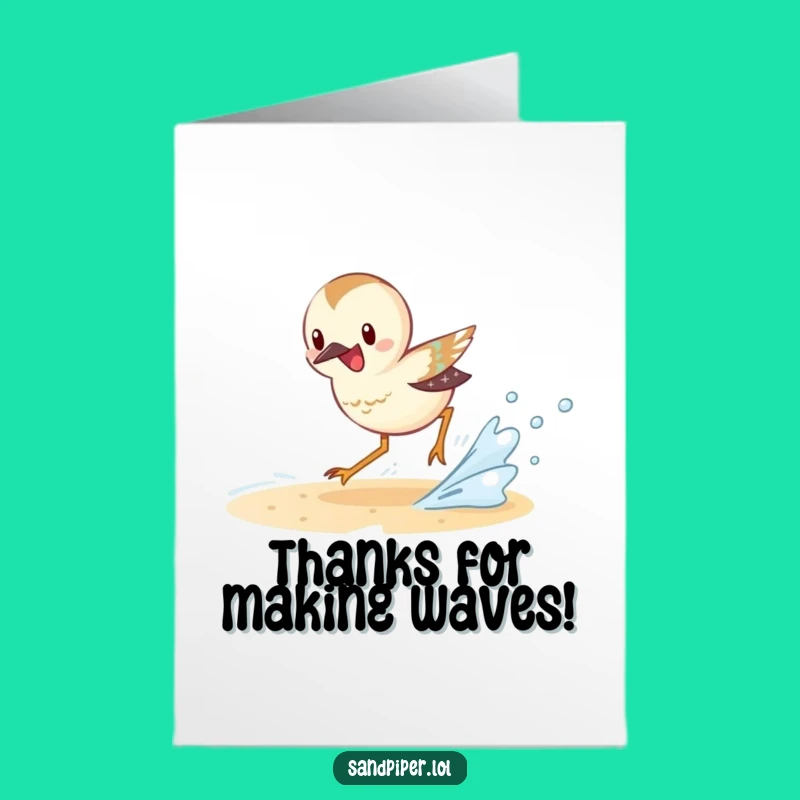 Free Printable Thank You Card: Sandpiper Chasing Waves for a Fun Downloadable Gift!
