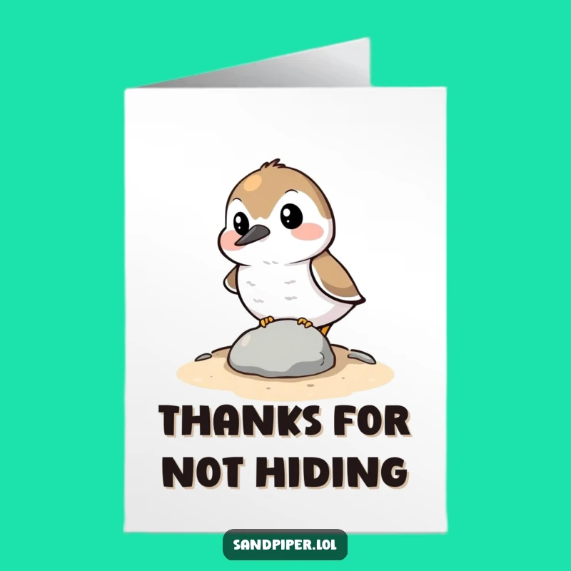 Free Printable Sandpiper Thank You Card: Hiding Appreciation Download