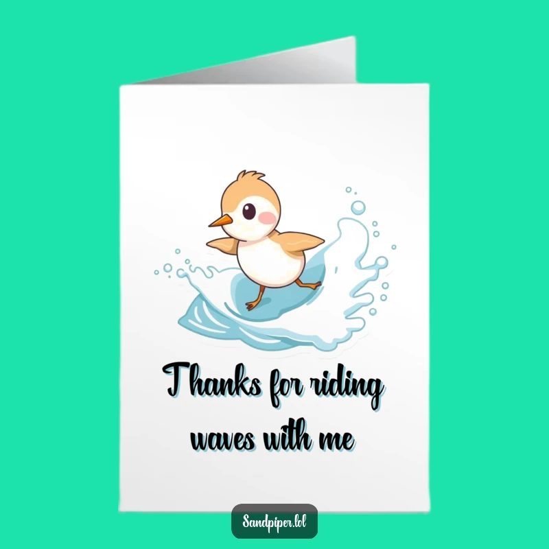 Free Printable Thank You Card: Sandpiper Wave Chase Downloadable Gift
