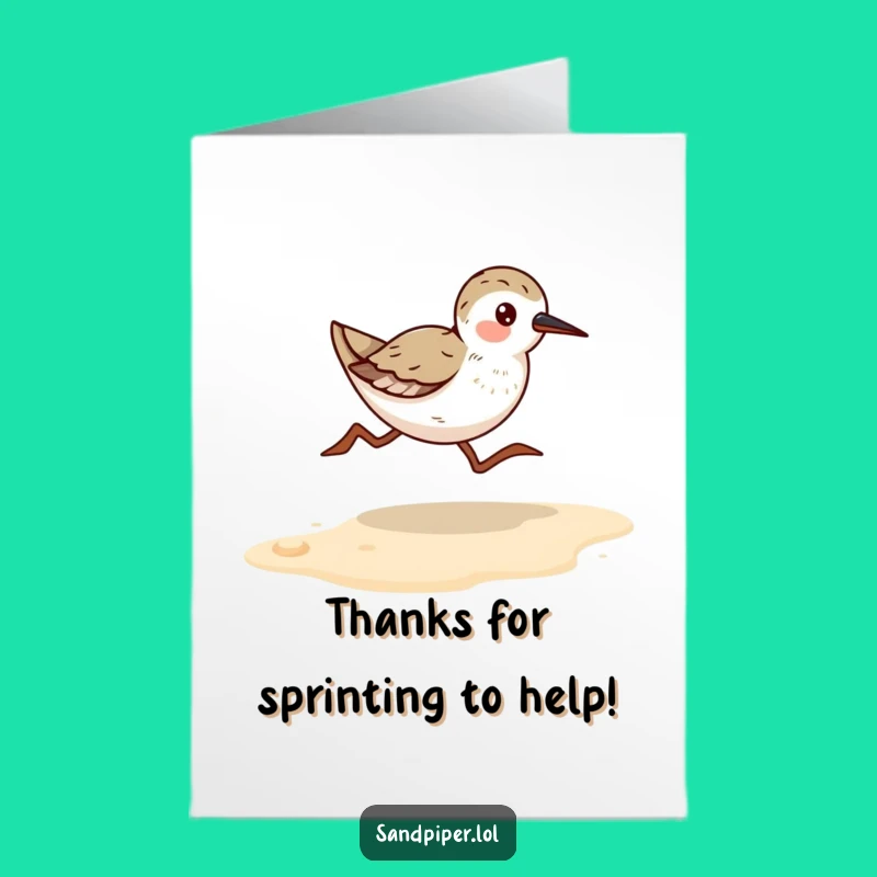 Free Printable Thank You Card Sandpiper Runner Downloadable Gratitude