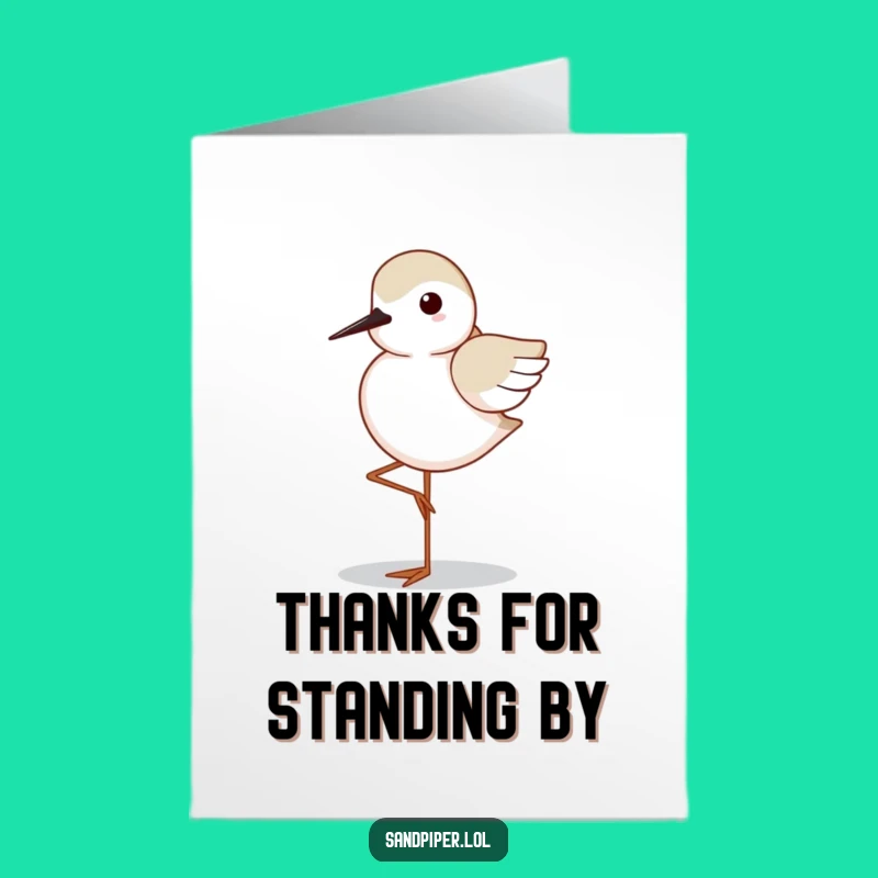 Free Printable Sandpiper Thank You Card: Funny One-Legged Bird, Downloadable & Print-at-Home