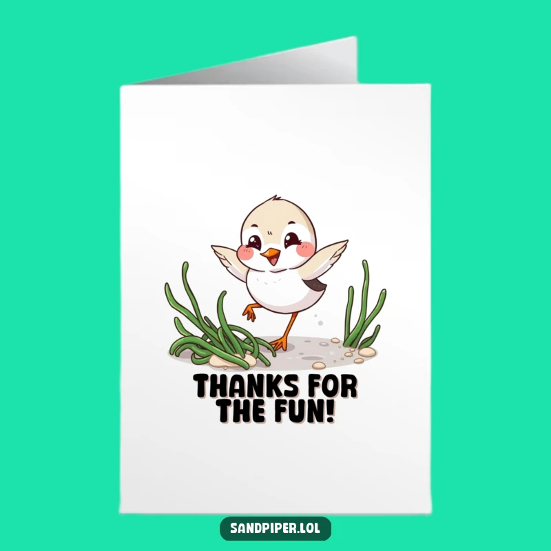 Free Printable Thank You Card: Sandpiper Winks, Playful Gratitude Downloadable