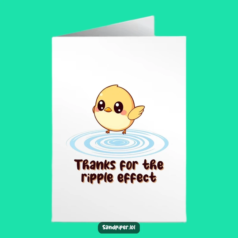 Free Printable Funny Bird Thank You Card: Ripple Chase Gratitude Downloadable Gift