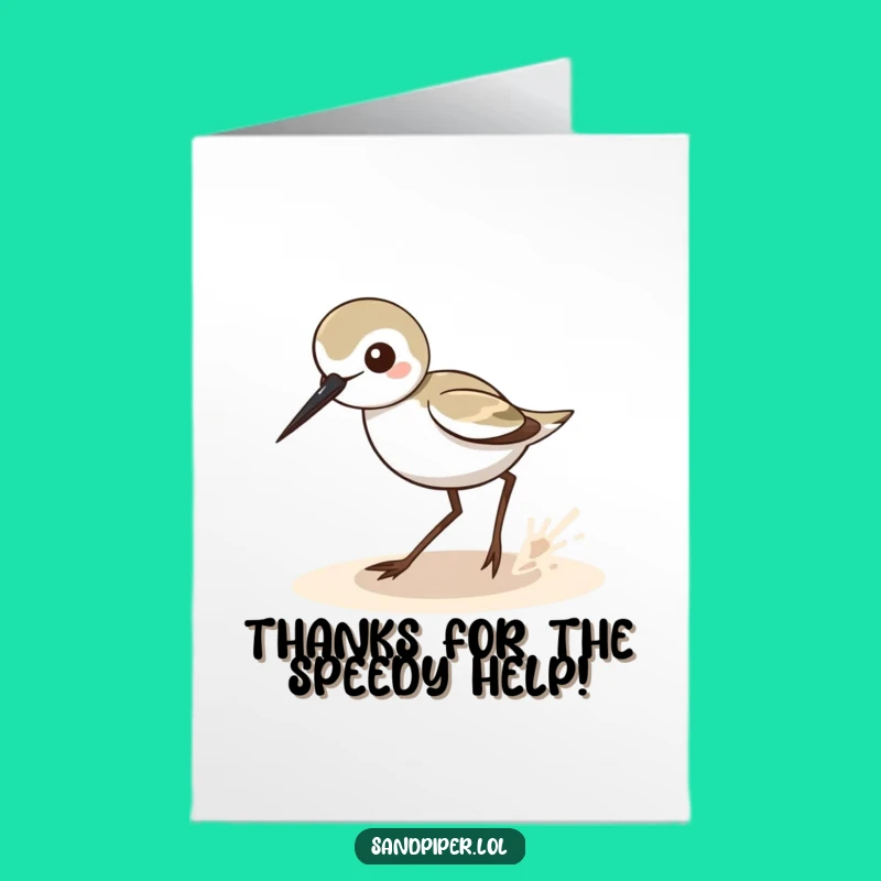 Free Printable Thank You Card: Sandpiper Zigzag Gratitude - Funny Downloadable Gift