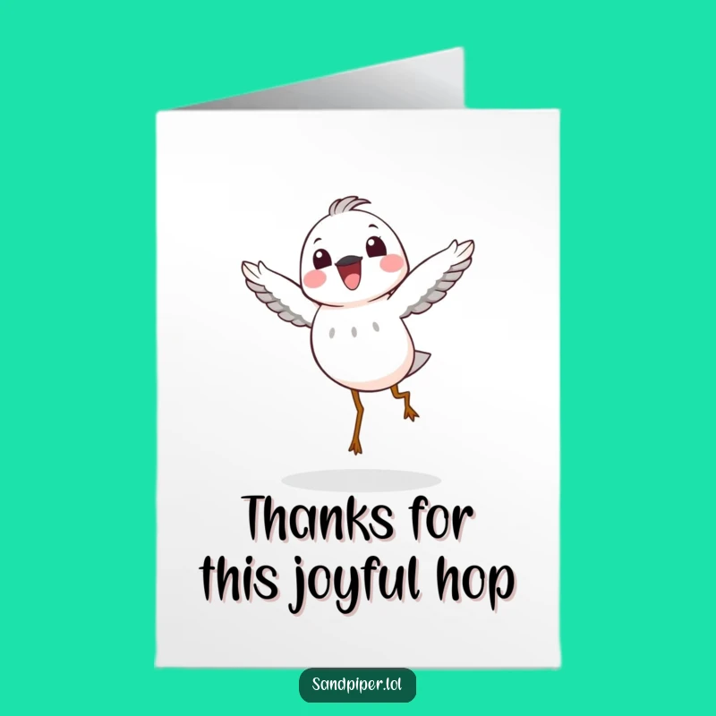 Free Printable Sandpiper Thank You Card: Joyful Hop Appreciation Download