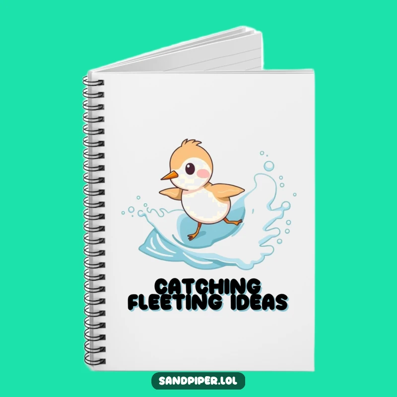 Funny Sandpiper Notebook: Playful Wave Chase, Journal for Beach Lovers Funny Gift
