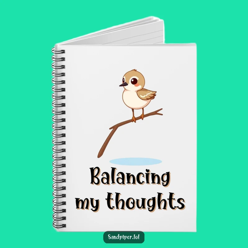 Funny Sandpiper Balancing Notebook - Journal Comical Bird Gift