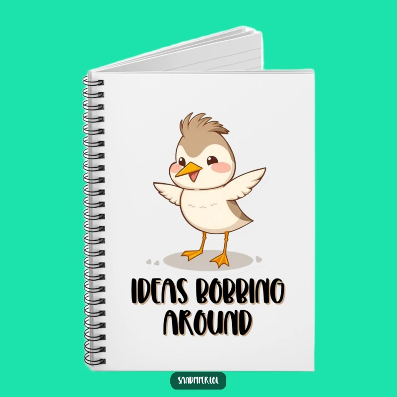 Funny Sandpiper Head Bob Notebook - Jot Down Happy Thoughts