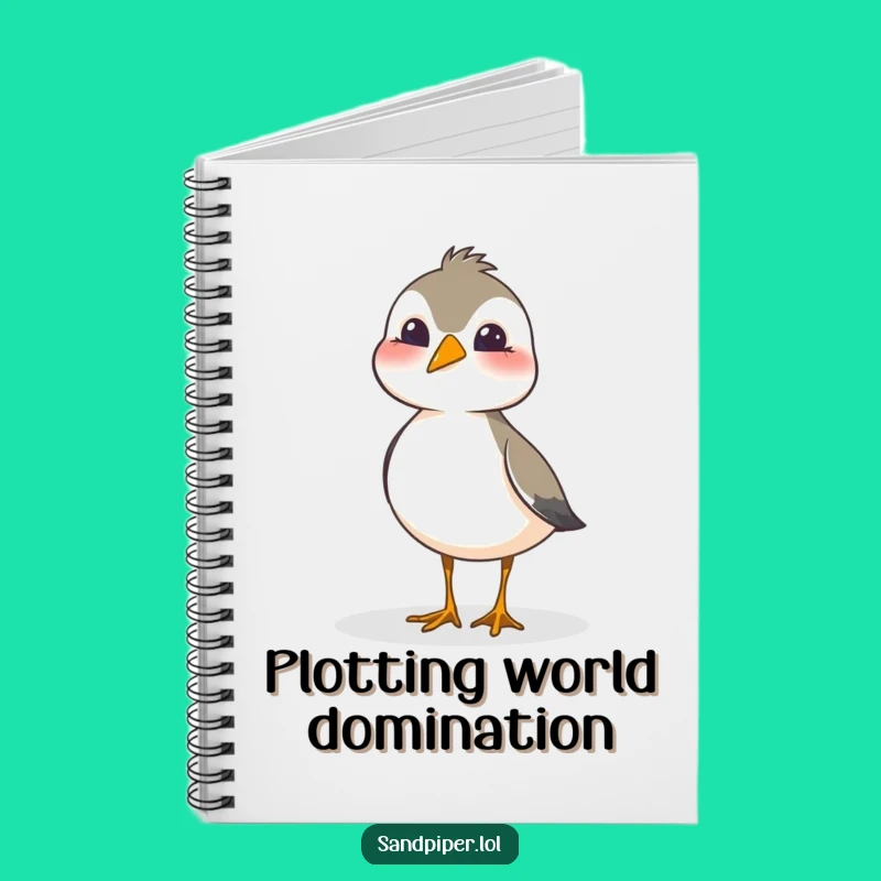 Funny Sandpiper Head Tilt Notebook - Jot Notes with Playful Curiosity, Funny Gift!
