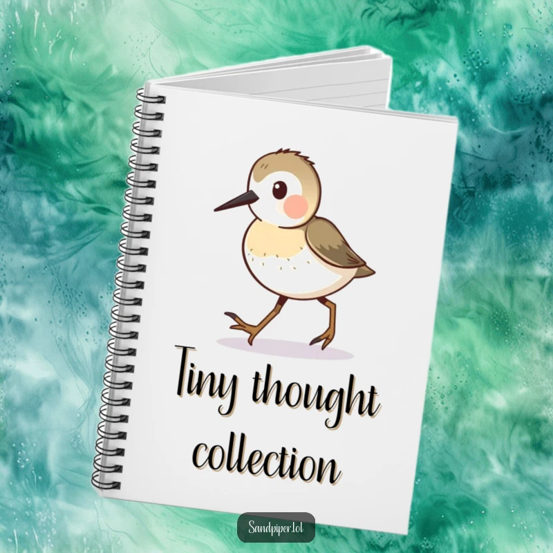 Funny Sandpiper Notebook featuring a busy sandpiper character walking with tiny steps, ideal for daily planning.