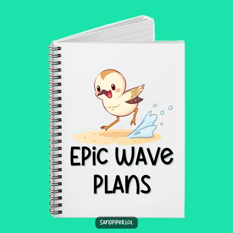 Funny Sandpiper Notebook: Wave Chase Journal, Beach Memories Funny Gift