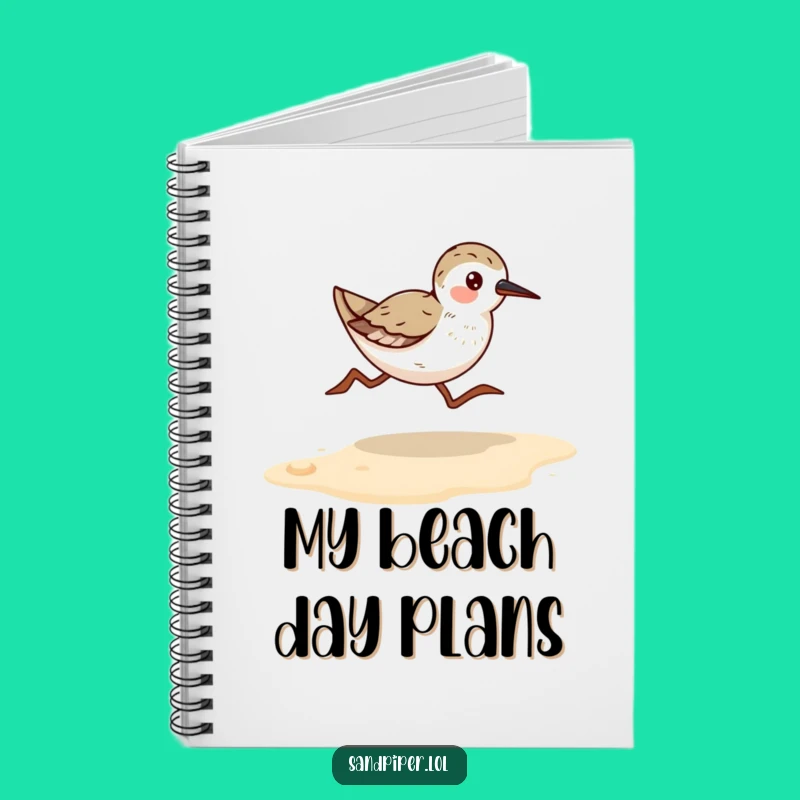 Funny Sandpiper Runner Notebook - Journal Your Beach Adventures