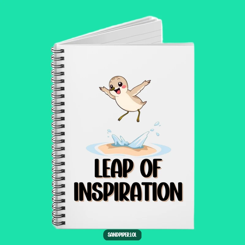 Funny Sandpiper Wave Leap Notebook - Joyful Bird Journal, Gift