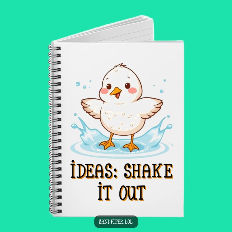 Funny Sandpiper Splash Notebook - Cute Bird Character Journal, Perfect Gift!