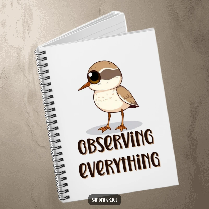 Funny Sandpiper Notebook: A sandpiper with big eyes scans the horizon on this journal for humorous notes.