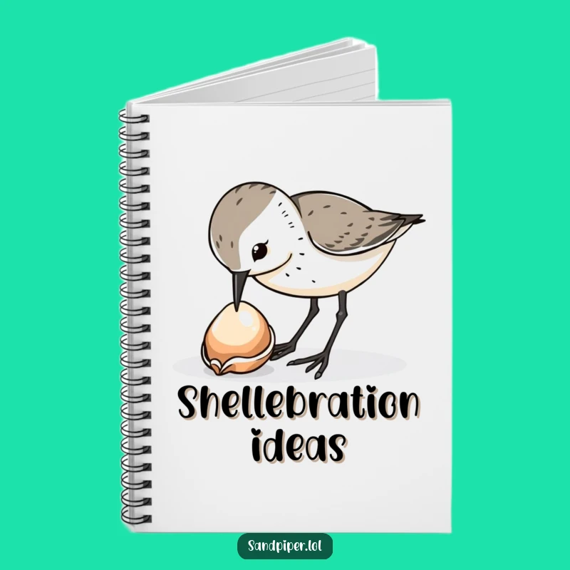 Funny Sandpiper Shell Pecker Notebook - Journaling Bird Lover Gift